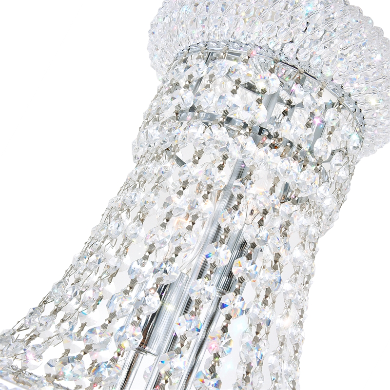 CWI Lighting Empire 17 Light Down Transitional Metal Chandelier in Chrome