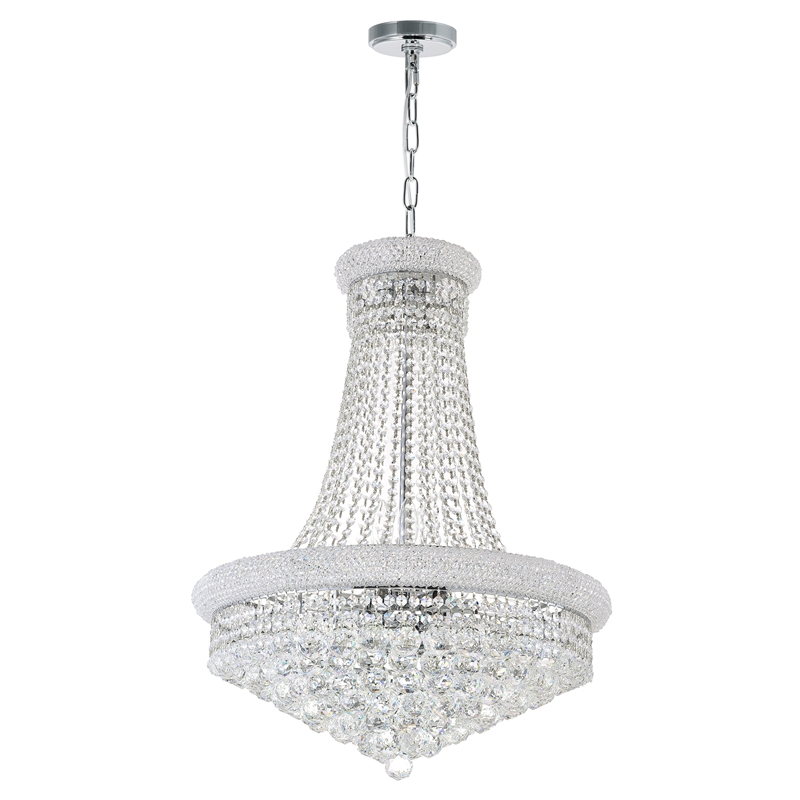 CWI Lighting Empire 17 Light Down Transitional Metal Chandelier in Chrome