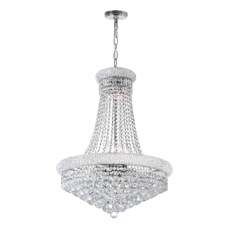 CWI Lighting Empire 17 Light Down Transitional Metal Chandelier in Chrome