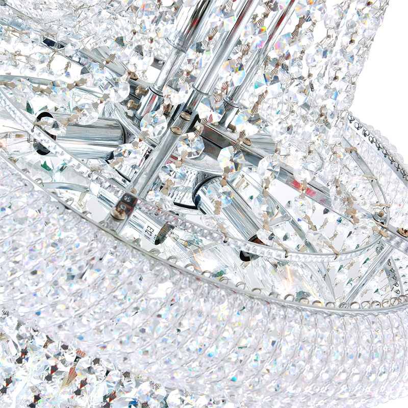 CWI Lighting Empire 18 Light Down Transitional Metal Chandelier in Chrome