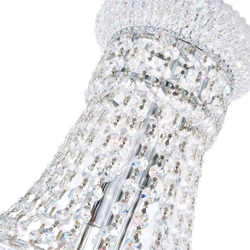CWI Lighting Empire 18 Light Down Transitional Metal Chandelier in Chrome