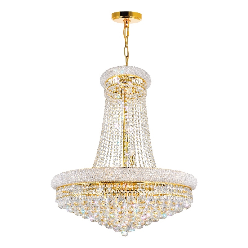 CWI Lighting Empire 18 Light Down Transitional Metal Chandelier in Gold