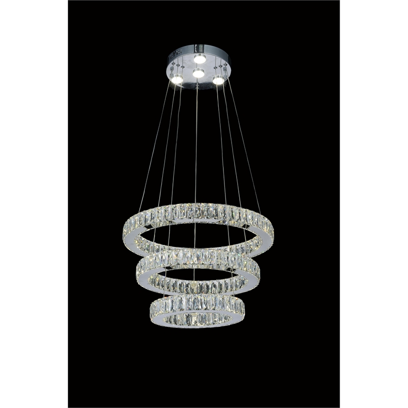 CWI Lighting Florence Transitional Metal LED Chandelier in Chrome