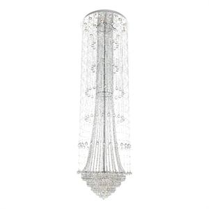 CWI Lighting Hallway32 Light Transitional Metal Flush Mount in Chrome