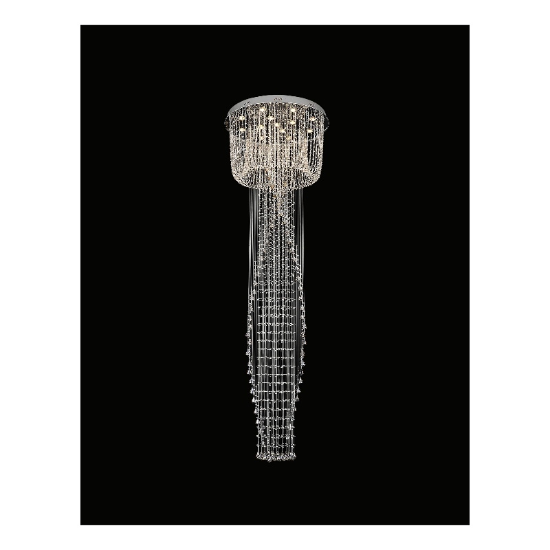 CWI Lighting Hallway 13 Light Transitional Metal Flush Mount in Chrome