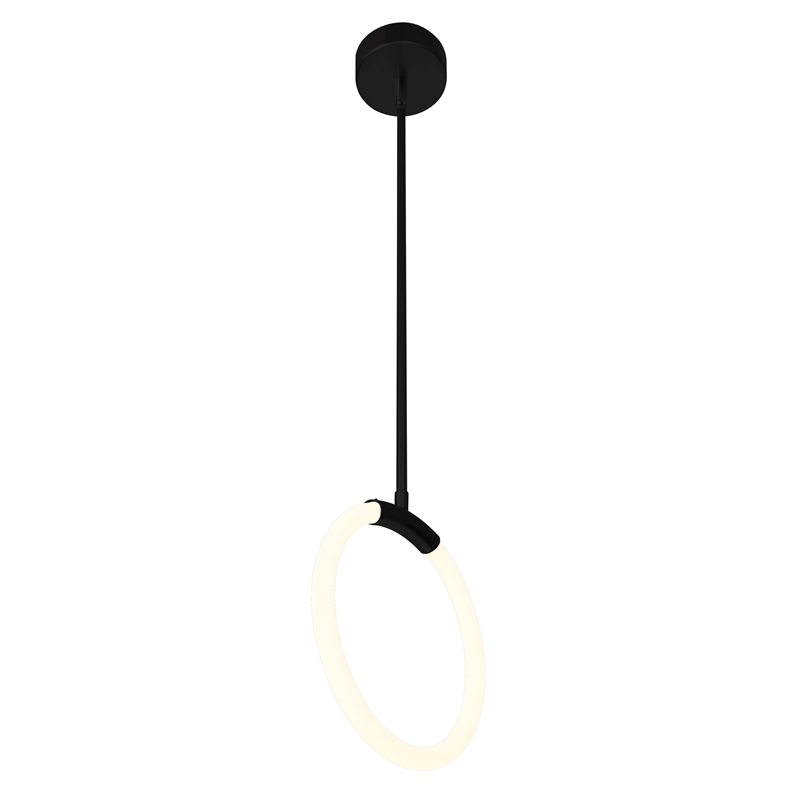 CWI Lighting Hoops 1 Light Contemporary Metal LED Pendant in Black