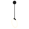 CWI Lighting Hoops 1 Light Contemporary Metal LED Pendant in Black