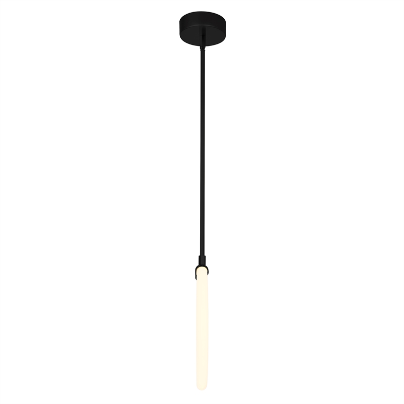 CWI Lighting Hoops 1 Light Contemporary Metal LED Pendant in Black