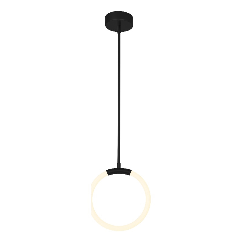 CWI Lighting Hoops 1 Light Contemporary Metal LED Pendant in Black
