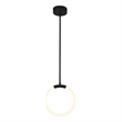 CWI Lighting Hoops 1 Light Contemporary Metal LED Pendant in Black