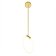 CWI Lighting Hoops 1 Light Contemporary Metal LED Pendant in Satin Gold