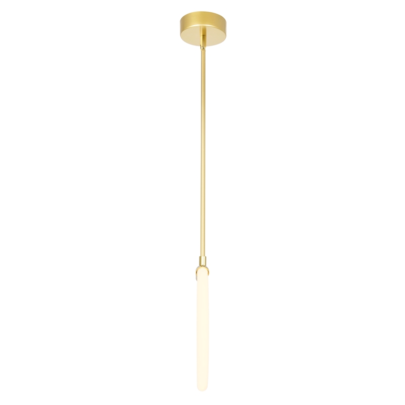 CWI Lighting Hoops 1 Light Contemporary Metal LED Pendant in Satin Gold