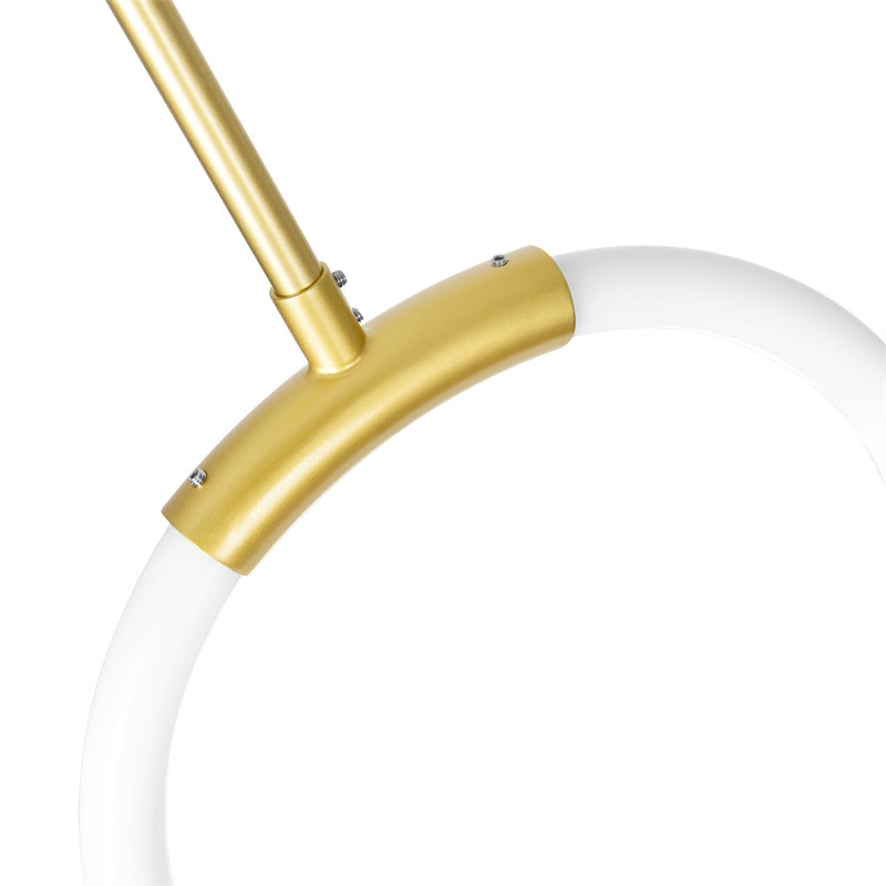 CWI Lighting Hoops 1 Light Contemporary Metal LED Pendant in Satin Gold