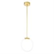 CWI Lighting Hoops 1 Light Contemporary Metal LED Pendant in Satin Gold