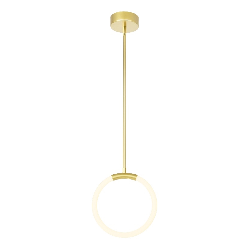 CWI Lighting Hoops 1 Light Contemporary Metal LED Pendant in Satin Gold