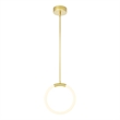 CWI Lighting Hoops 1 Light Contemporary Metal LED Pendant in Satin Gold