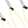 CWI Lighting Hoops 5 Light Contemporary Metal LED Chandelier in Black