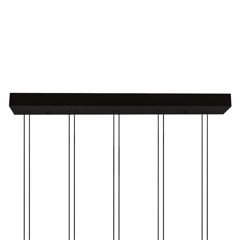 CWI Lighting Hoops 5 Light Contemporary Metal LED Chandelier in Black