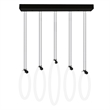 CWI Lighting Hoops 5 Light Contemporary Metal LED Chandelier in Black
