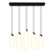 CWI Lighting Hoops 5 Light Contemporary Metal LED Chandelier in Black