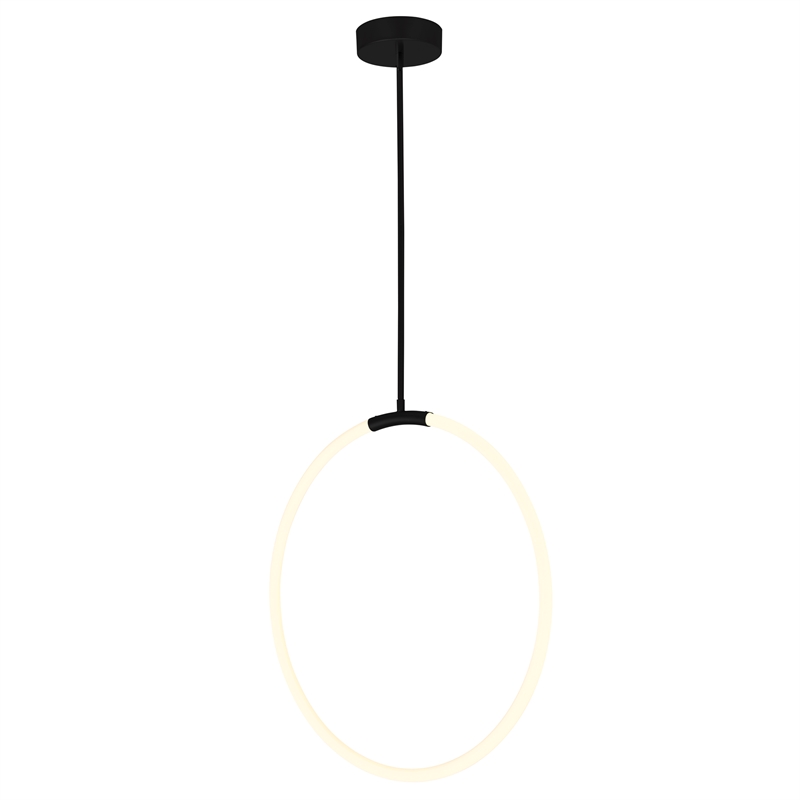CWI Lighting Hoops 1 Light Contemporary Metal LED Chandelier in Black