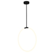 CWI Lighting Hoops 1 Light Contemporary Metal LED Chandelier in Black