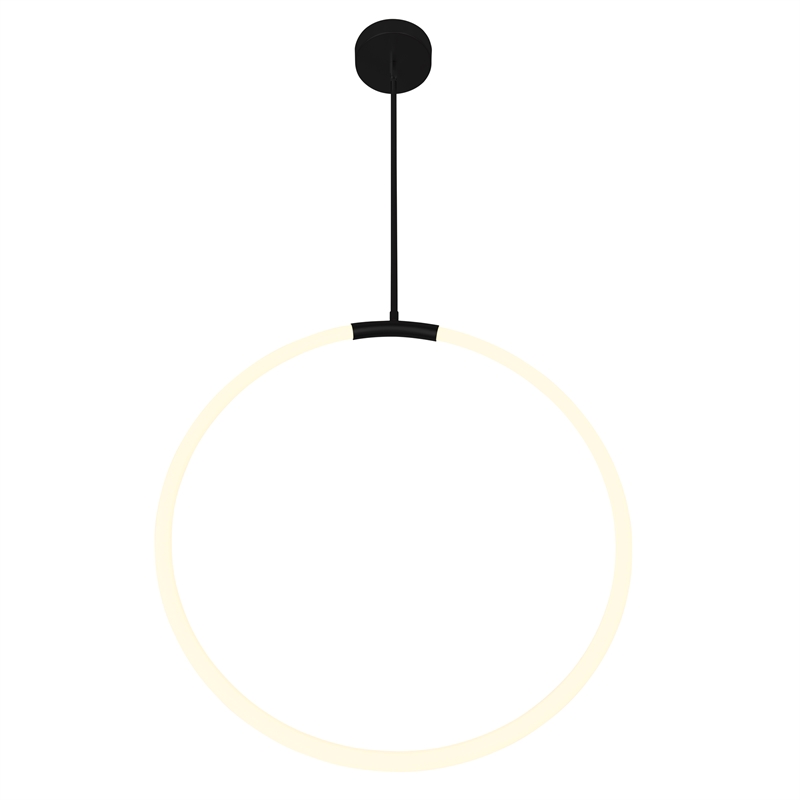 CWI Lighting Hoops 1 Light Contemporary Metal LED Chandelier in Black