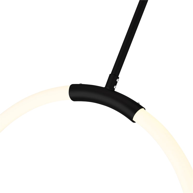CWI Lighting Hoops 1 Light Contemporary Metal LED Chandelier in Black