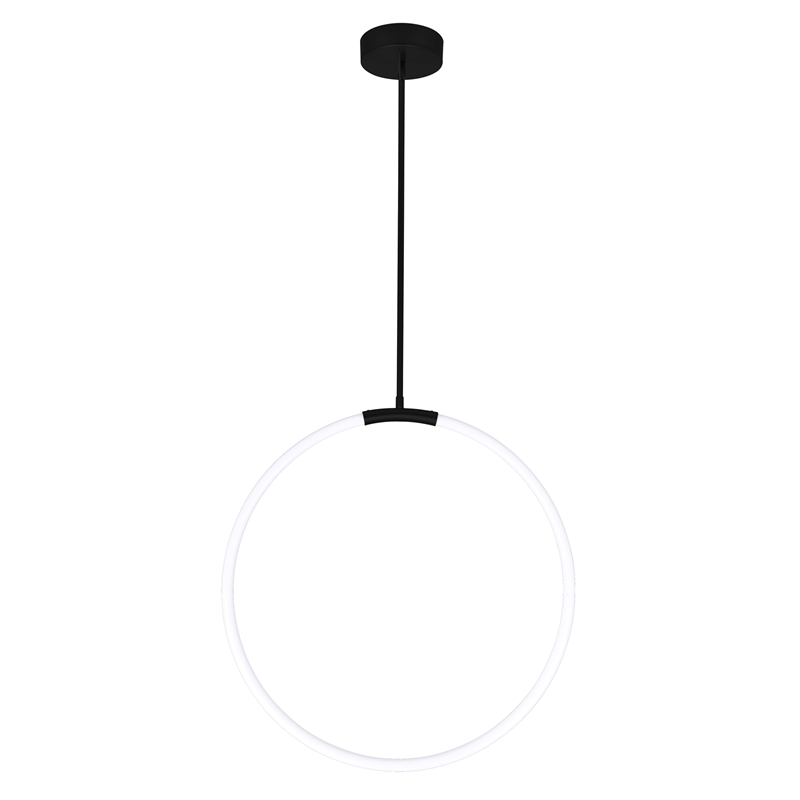 CWI Lighting Hoops 1 Light Contemporary Metal LED Chandelier in Black