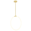 CWI Lighting Hoops 1 Light Contemporary Metal LED Chandelier in Satin Gold