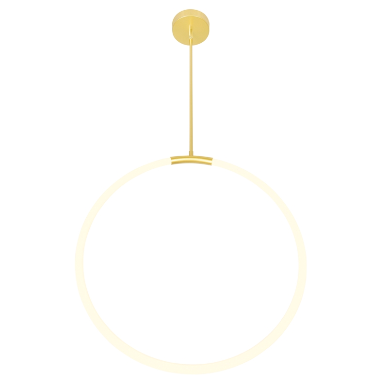 CWI Lighting Hoops 1 Light Contemporary Metal LED Chandelier in Satin Gold