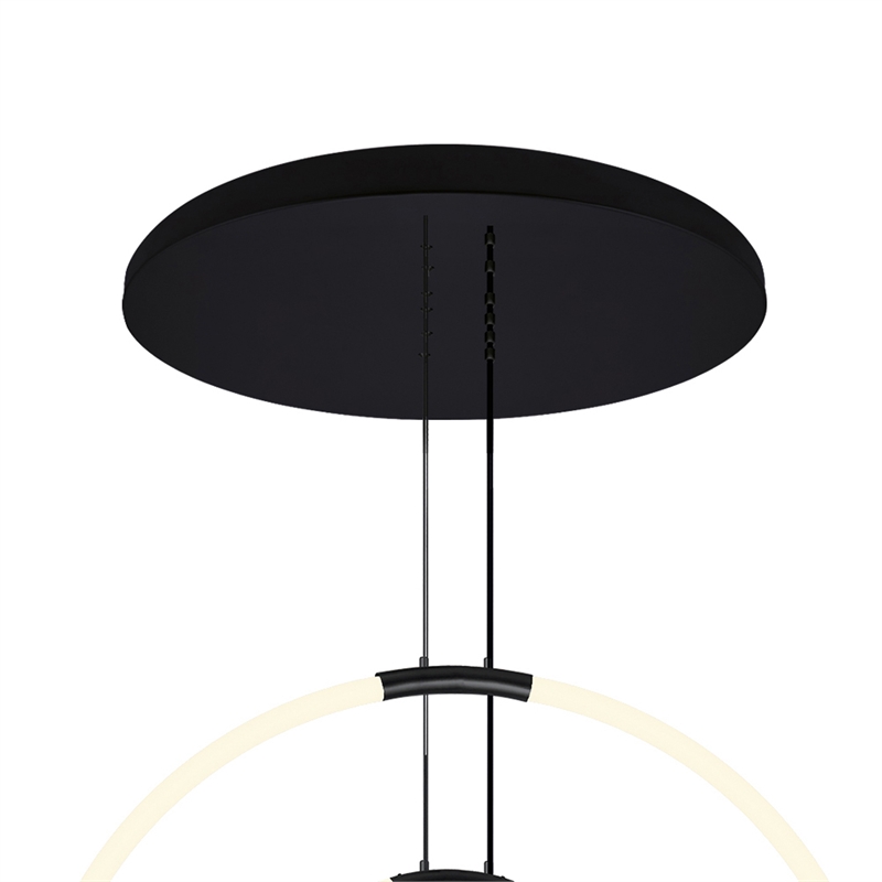 CWI Lighting Hoops 6 Light Contemporary Metal LED Chandelier in Black