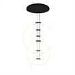 CWI Lighting Hoops 6 Light Contemporary Metal LED Chandelier in Black