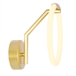 CWI Lighting Hoops 1 Light Contemporary Metal LED Wall Sconce in Satin Gold