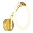 CWI Lighting Hoops 1 Light Contemporary Metal LED Wall Sconce in Satin Gold