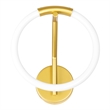 CWI Lighting Hoops 1 Light Contemporary Metal LED Wall Sconce in Satin Gold