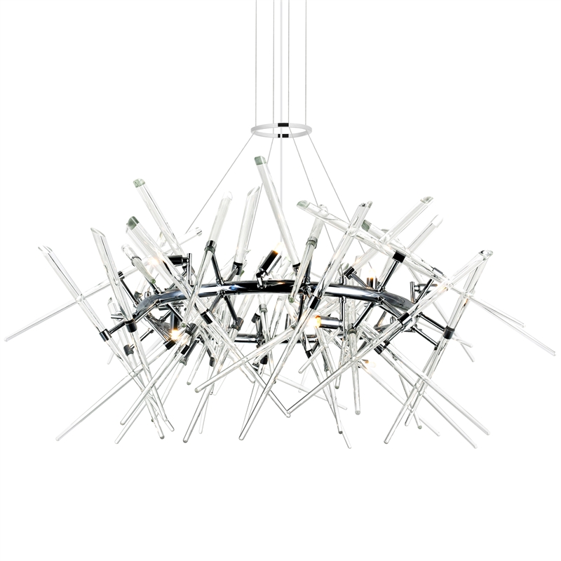 CWI Lighting Icicle 12 Light Contemporary Metal Chandelier in Chrome