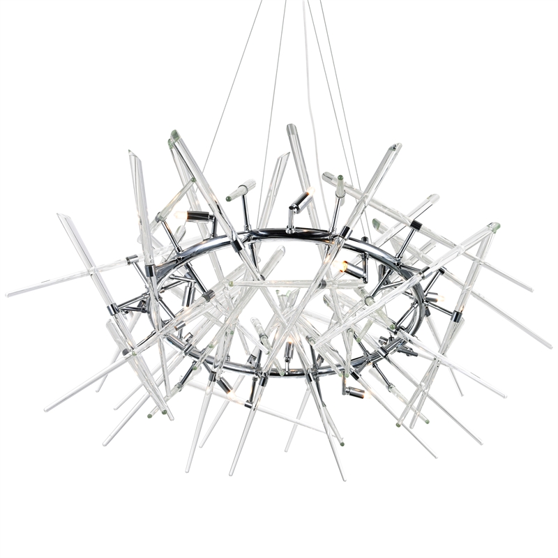 CWI Lighting Icicle 12 Light Contemporary Metal Chandelier in Chrome