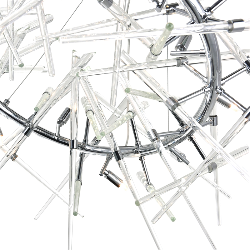 CWI Lighting Icicle 12 Light Contemporary Metal Chandelier in Chrome