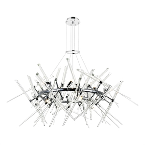 CWI Lighting Icicle 12 Light Contemporary Metal Chandelier in Chrome