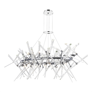CWI Lighting Icicle 12 Light Contemporary Metal Chandelier in Chrome