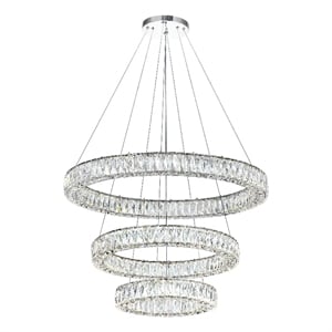 CWI Lighting MadelineContemporary Metal LED Integrated Chandelier in Chrome