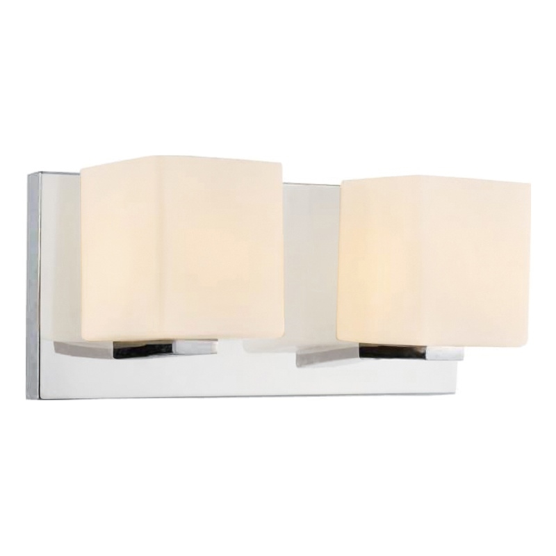 CWI Lighting 2 Light Contemporary Metal Vanity Light in Satin Nickel