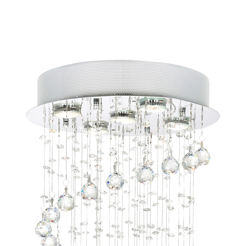 CWI Lighting Spiral 5 Light Transitional Metal Flush Mount in Chrome