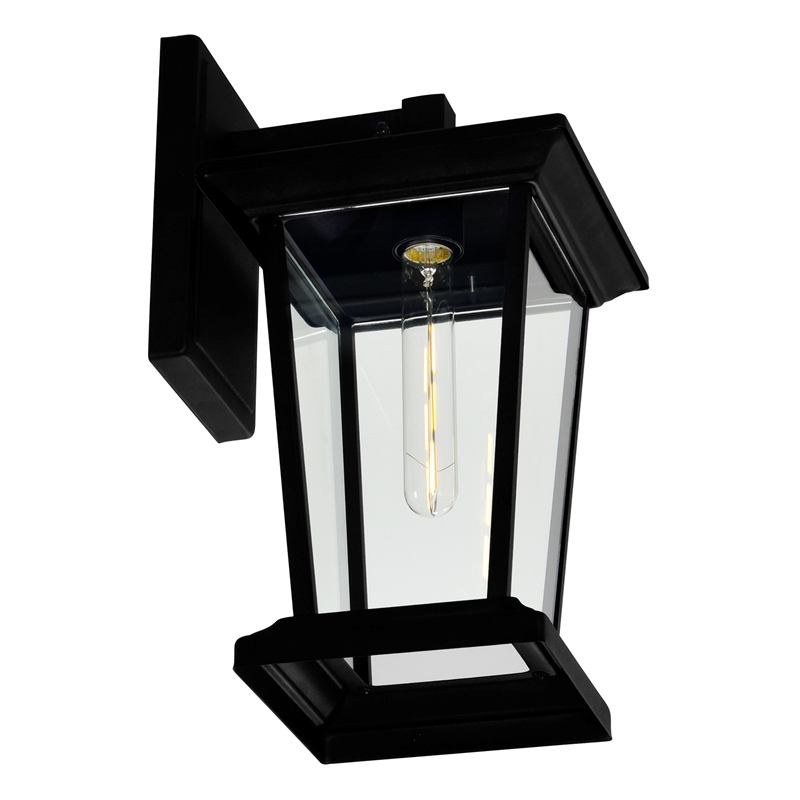 CWI Lighting Leawood 1 Light Farmhouse Metal Outdoor Wall Light in Black