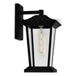 CWI Lighting Leawood 1 Light Farmhouse Metal Outdoor Wall Light in Black