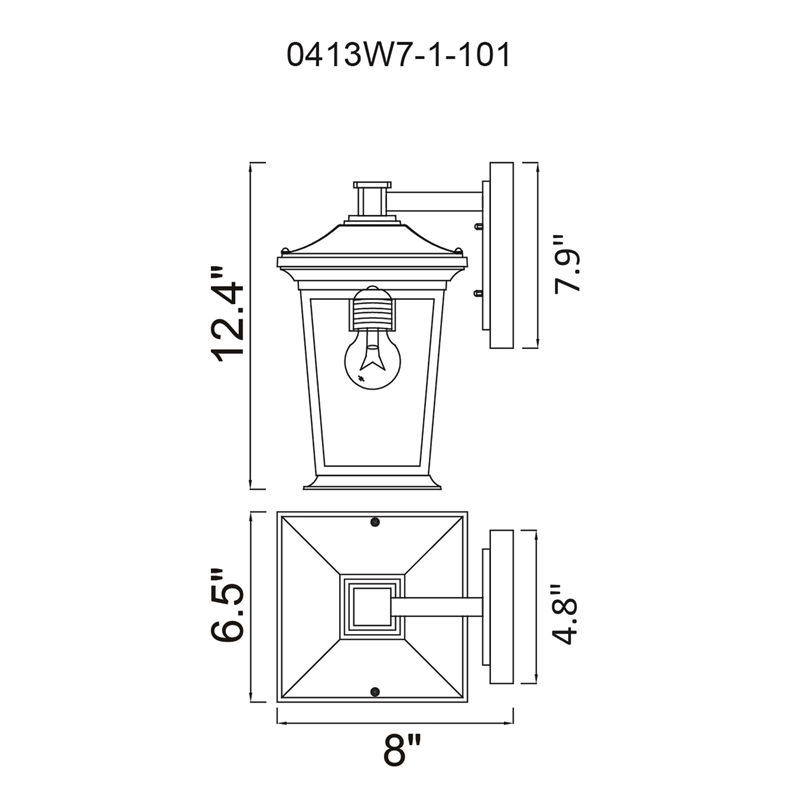 CWI Lighting Leawood 1 Light Farmhouse Metal Outdoor Wall Light in Black