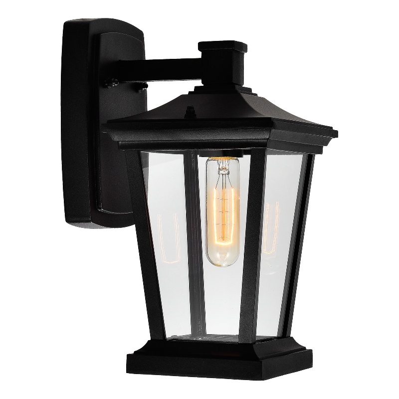CWI Lighting Leawood 1 Light Farmhouse Metal Outdoor Wall Light in Black