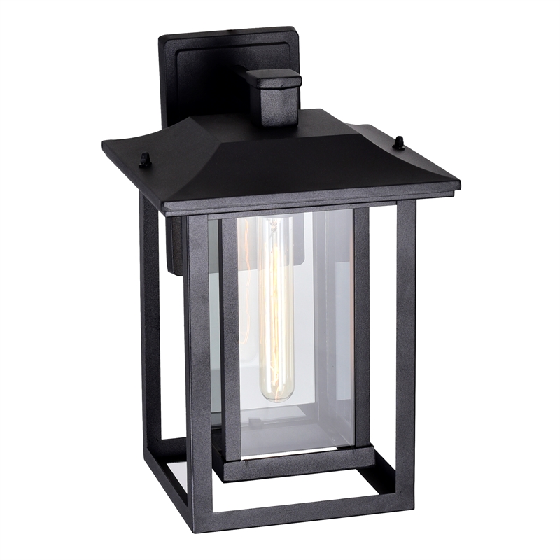 CWI Lighting Winfield 1 Light Farmhouse Metal Outdoor Wall Light in Black