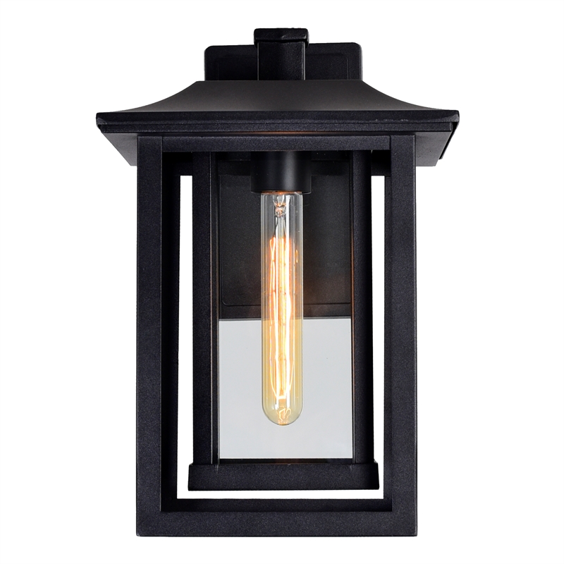 CWI Lighting Winfield 1 Light Farmhouse Metal Outdoor Wall Light in Black